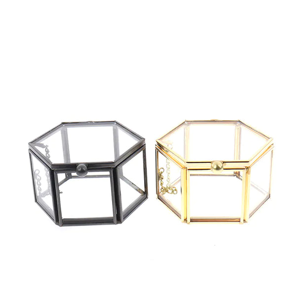 Geometric Transparent Crystal Jewelry Organizer Box